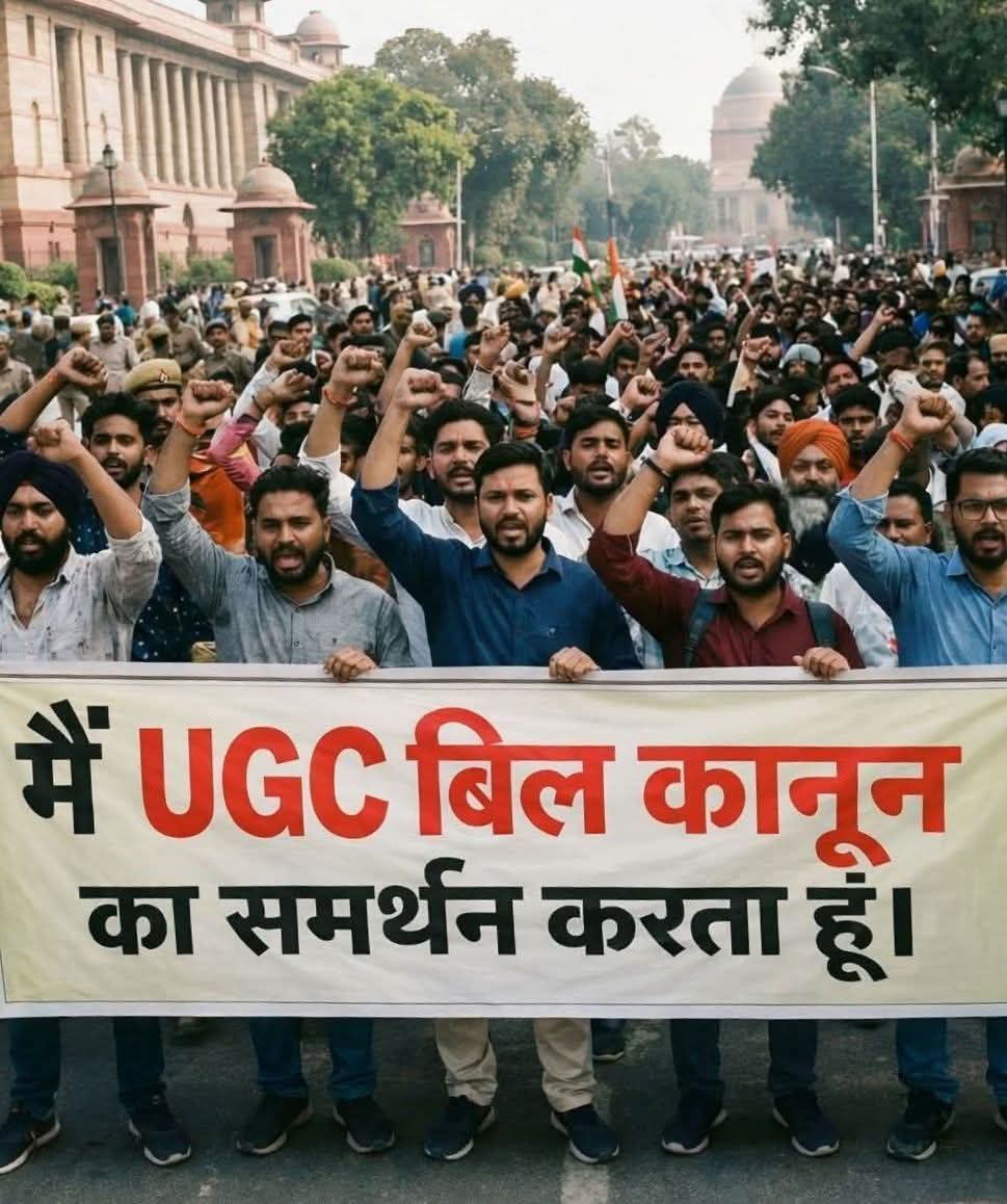इस कानून का समर्थन कीजिए 

विश्वविद्यालय अनुदान आयोग (UGC) ने 15
 जनवरी 2026 से 'उच्च शिक्षण संस्थानों में समानता को बढ़ावा देने के नियम, 2026' लागू कर दिए हैं। इस नए नियम का मकसद उच्च शिक्षा में जातिगत भेदभाव रोकना और सभी छात्रों को बराबरी के अवसर देना है। <a href="/HMOIndia/">गृहमंत्री कार्यालय, HMO India</a> <a href="/PMOIndia/">PMO India</a>