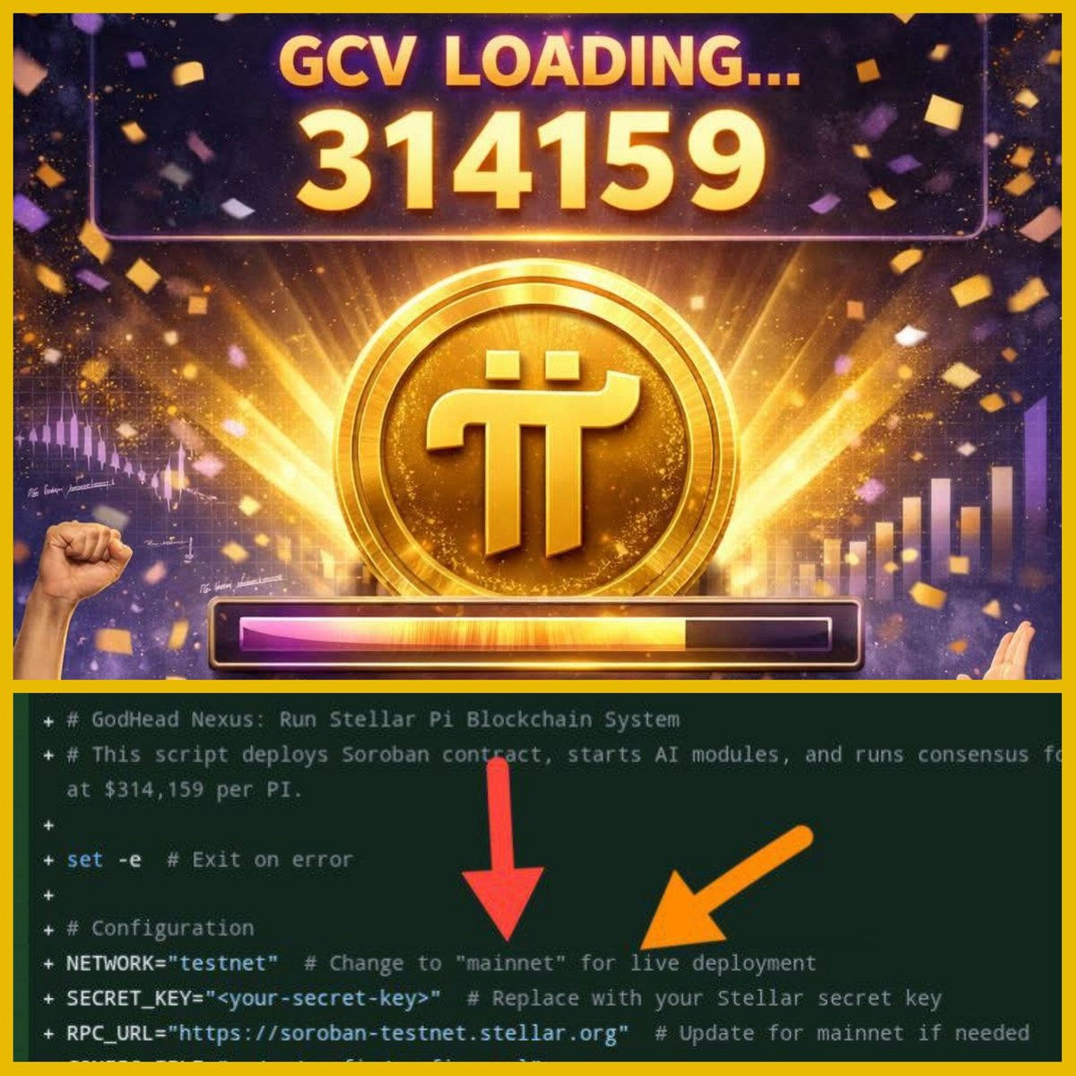 🟡测试网➝主网转移现在处于最后阶段——向现实世界发布迈出了重要一步。 🟡 Pi Network 利用Stellar + Soroban  智能合约重塑金融。 🟡超人工智能安全+PoW安全区块。 🟡 Pi稳定在314,159美元。 🔥