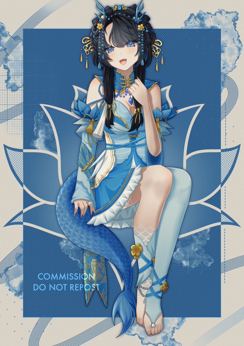 Axia_rt's tweet image. Petite commission terminée pour @AshleyPlateada ! Je suis fan de son design 🩵🐉 #vtuberfr