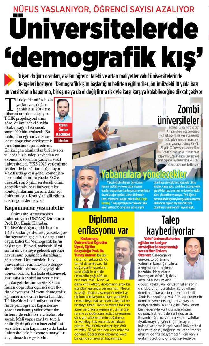 ekremcelikiz's tweet photo. Vakıf üniversitelerinin çoğu tehlikede !
#akademikzam  yapılmadığı için de akademisyenler de başka  sektörlere kayıyor . https://t.co/N0m4IslmMV