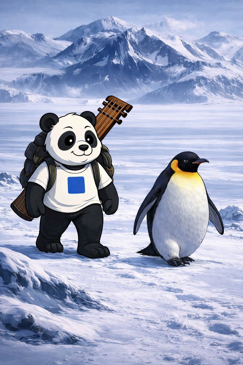 $GUNDA + #penguin collab. 
🐧🐼🟦 Together, they travel beyond the mountains to reward $GUNDA stakers with trading fees. 
basedgunda.com 💵💶💷