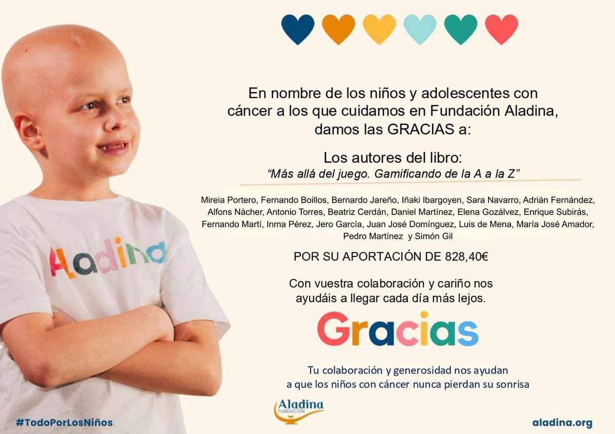 FernandoBoillos's tweet photo. Hay momentos que dan sentido a todo el trabajo. Muy emocionado de haber aportado mi granito de arena con una donación de 828,40 € a @FundAladina gracias al libro📘 “Más allá del juego”.
Saber que este proyecto ha ayudado tanto…allGracias a todos los que lo habéis hecho posible. https://t.co/6BPFLOr4WP