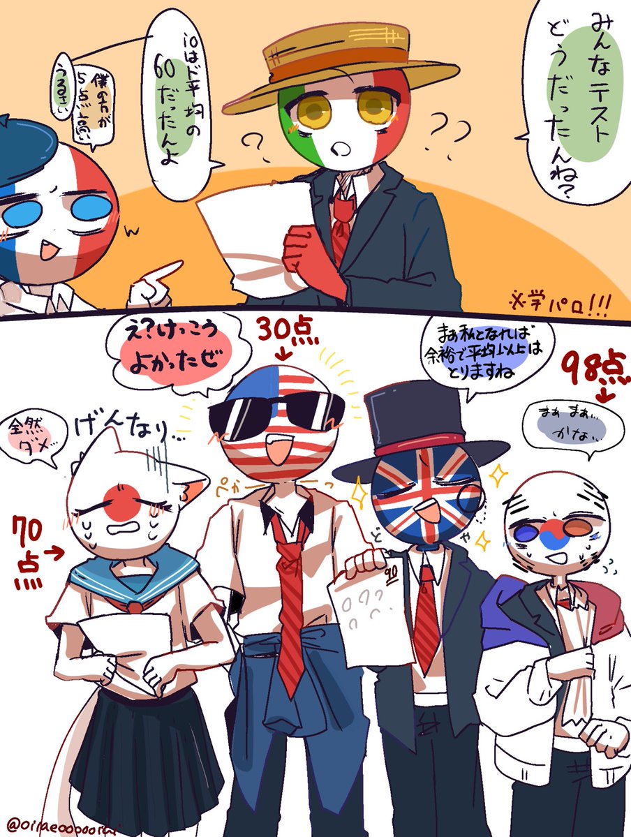 #CountryHumans  ⚠️学パロ
塗りクソ雑👶
