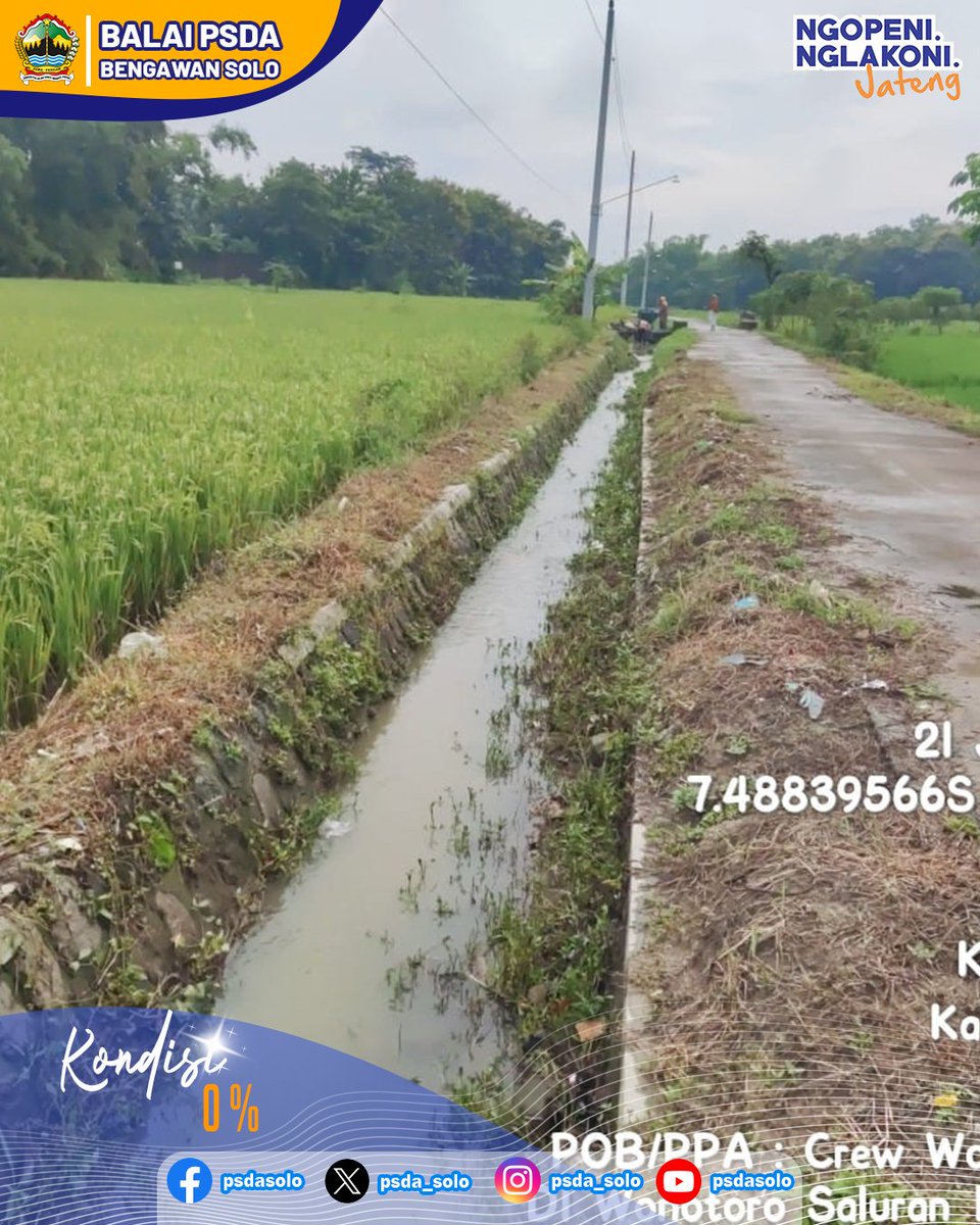 psda_solo's tweet photo. Kegiatan Kerja Bersama Angkat Sedimen dengan PPA &amp; Mantri Pokla Cemoro di Saluran Induk Wonotoro HM 57+30 - 58+30, Daerah Irigasi (DI) Wonotoro. 
.
Desa = Tawengan 
Kec = Sambi 
Kab = Boyolali 
.
@dpuprjateng
@dpusdatarujtg
. 
#jawatengah
#ngopeningelakoni https://t.co/Dzhk9Gf36e