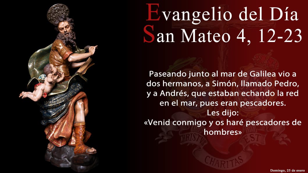 | EVANGELIO | 📖 Mt 4, 12-23

Para leer el pasaje completo 👇🏻 

dominicos.org/predicacion/ev…

#LasPenas #EvangelioDelDía  #CofradiasMLG