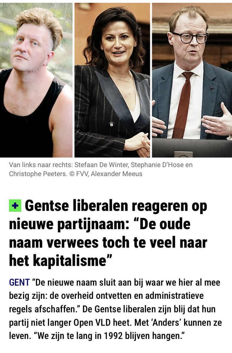 Eigenlijk staat onder de foto het probleem van de liberale partij ⁦<a href="/FredericDeGucht/">Frederic De Gucht</a>⁩ : “van links naar rechts”: zonder duidelijke positionering plakt een dergelijke uitspraak van “links” aan de partij en verliest “rechts” alweer geloofwaardigheid en kiezers uit de doelgroep