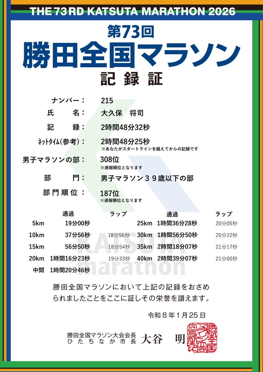 てばまる@3/22楮川ダム駅伝競走大会 tweet media