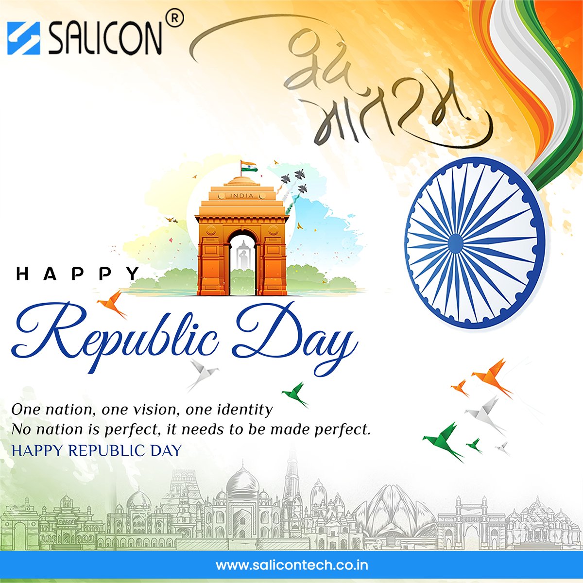 salicontech's tweet photo. 🇮🇳✨ Proud to celebrate the spirit of freedom, unity, and progress this Republic Day! Let’s honor our nation’s values and work together for a brighter future. Jai Hind! 💙🤍🧡

Wishing everyone a very Happy Republic Day from Salicon! 🙌

#RepublicDay #HappyRepublicDay #JaiHind https://t.co/UOErbuIw1e