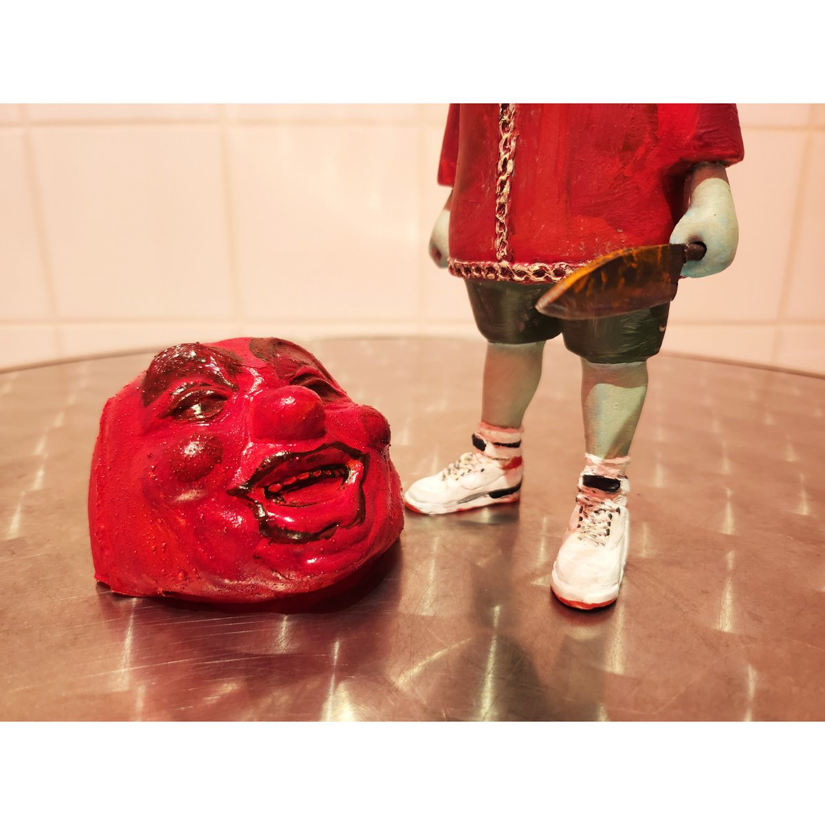 💁‍♀️🤡 PRODUCT INTRODUCTION 😈💁‍♀️🔪🩸
..............................................................…………
【NEW!!】【受注生産】【塗装済】
GOUGE &amp; Rubber Devil Clown Mask
From"Classmate Killers"
【INFERNO Ver.】