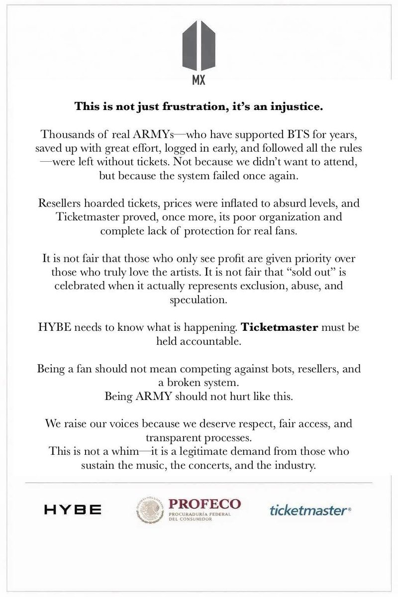 Denn_kook's tweet photo. @latinus_us Por favor investiguen y saquen a la luz la corrupción de @Ticketmaster_Me https://t.co/Z8V3FbpQRU