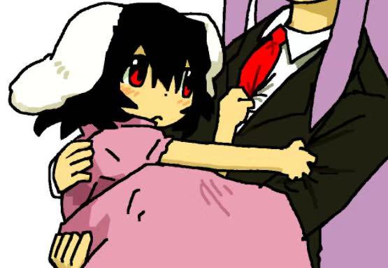 aoiseshin's tweet image. 如果铃仙松手了因幡帝就会摔死