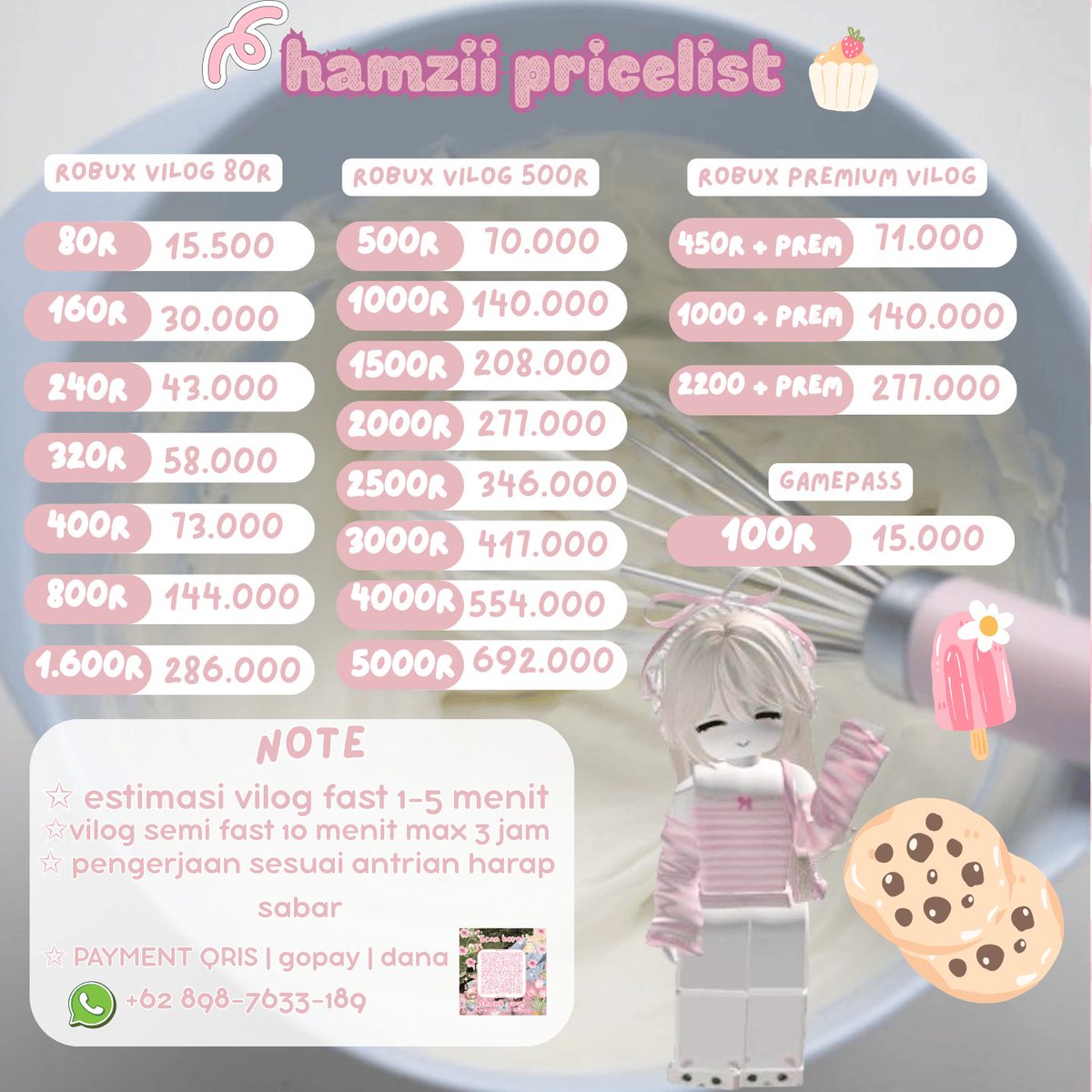 anxinee4_'s tweet image. help repost thankies⭐

haloow guyss aku baruu open top up game gemes robux &amp;amp; heartopiaa yupp, yuk sung jajan di akuww yaa 

💌 order : wa.me/628987633189
#zonauang #zonajajanᅠ