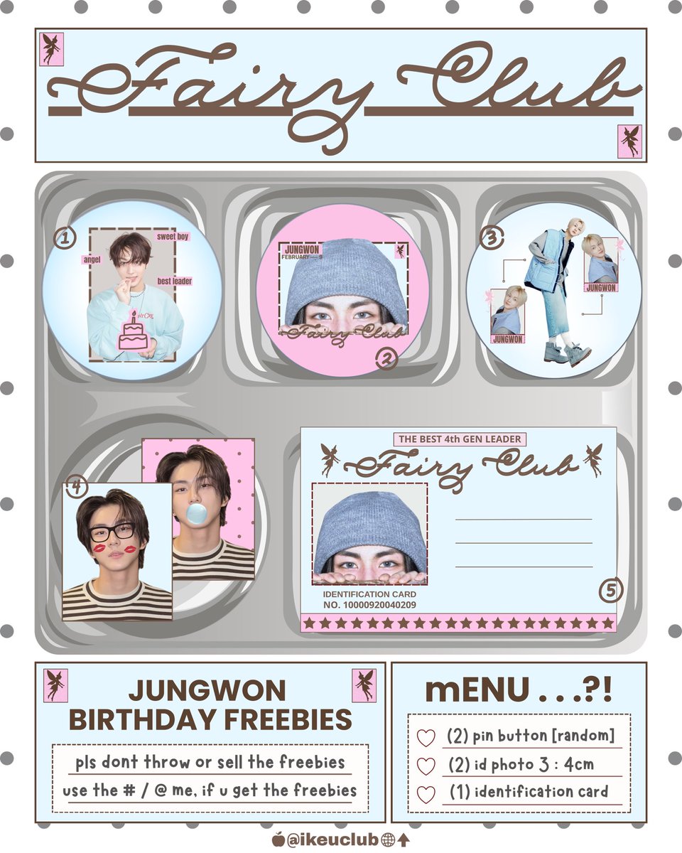 𝐹airy 𝒞lub 💘🪽
Jungwon birthday freebies by <a href="/ikeuclub/">zZa🍎</a> 

how to claim :
🍥 rt &amp; like this post!
🛋️ checkout shopee on 2.2

drop ur @ to be tagged on d-day! 🥣💬