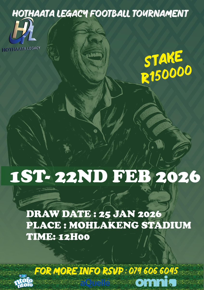 Wesolve4x Ntofo is proud to sponsor the Hothaata Legacy Football Tournament! 🏆 32 teams, R150k prize, and a chance to unleash your talent! 🔥 #HothaataLegacy #FootballForAll #Wesolve4xNtofoNtofo  #WeSolve4x
