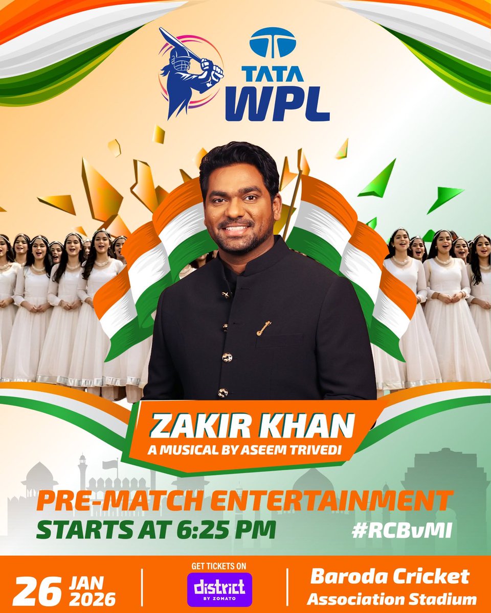 mr_vicky09's tweet photo. @yadavakhilesh Zakir Khan to deliver Republic Day performance in Baroda in the WPL. https://t.co/IIMVs3W8pi