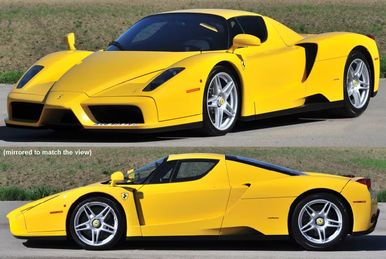 UltimativCars's tweet photo. (Background knowledge)

The #Ferrari #Enzo [#F140] (2002-04) was made in 1stly 349 units, but due to high demand, 400 were produced; the last one was gifted to #Pope #BenedictXVI for charity.

While never been made as roofless version, the Enzo wasn't only available in Rosso/Red. https://t.co/GhtbM2REdp
