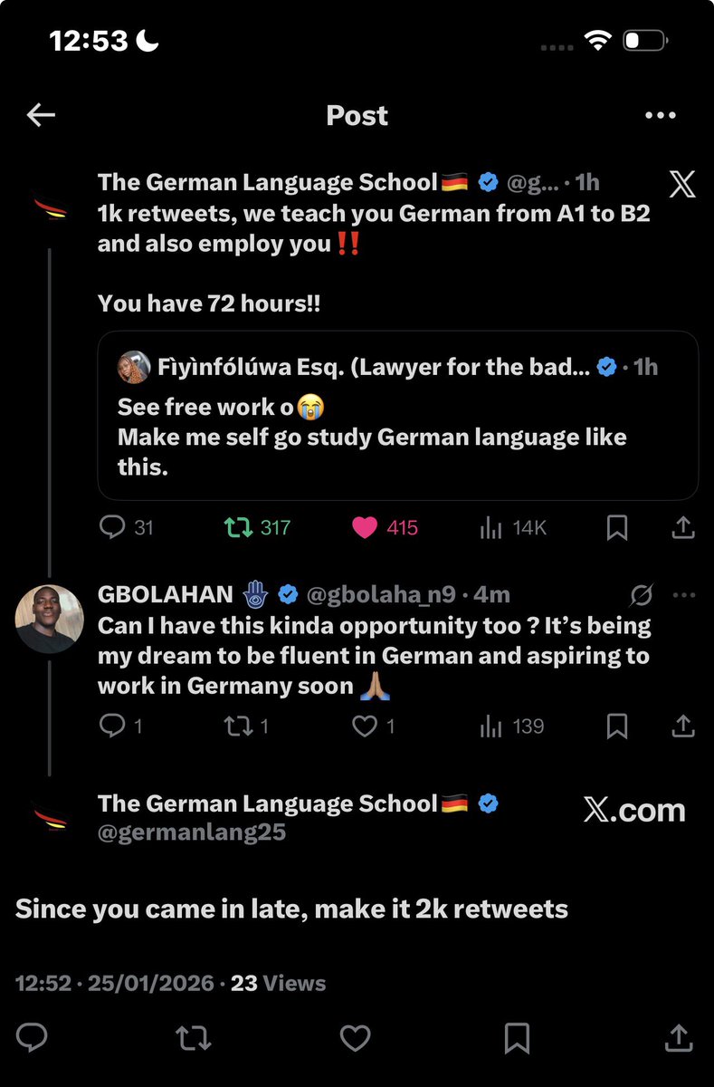gbolaha_n9's tweet image. Hello everyone pls make this dream come through. Thanks for the opportunity @germanlang25 🥹🙏🏽