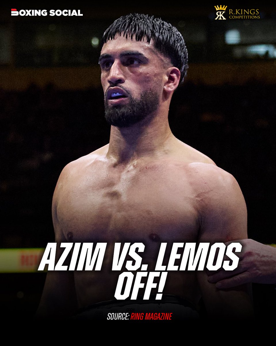 boxing_social's tweet image. 𝐀𝐝𝐚𝐦 𝐀𝐳𝐢𝐦 𝐯𝐬. 𝐆𝐮𝐬𝐭𝐚𝐯𝐨 𝐋𝐞𝐦𝐨𝐬 𝐢𝐬 𝐎𝐅𝐅!

Both Adam Azim and Gustavo Lemos are reportedly injured and their fight will no longer headline @boxxer’s show on January 31

Fran Hennessy is set to move to the headline slot against Ellie Bouttell.

(@ringmagazine)