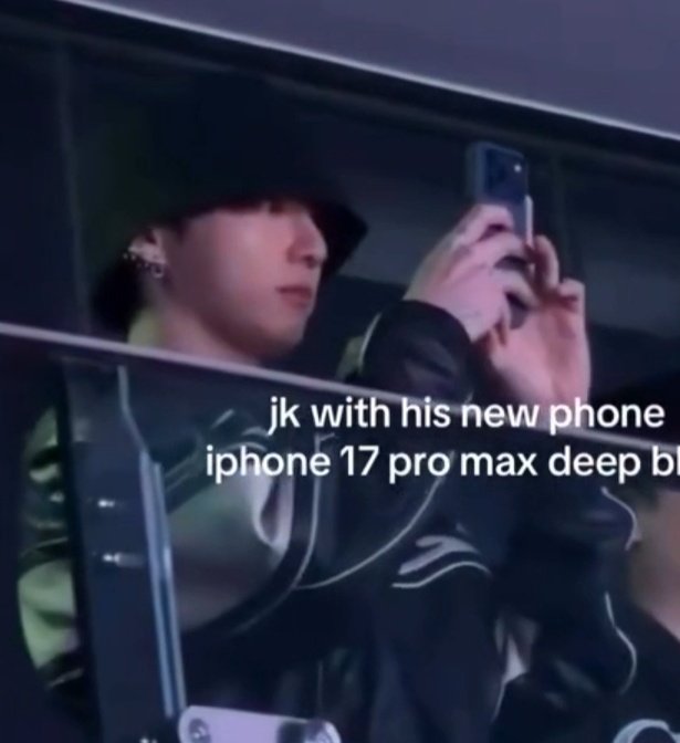 koovarbie's tweet image. taekook both are now using iPhone 17 pro max in deep blue and white