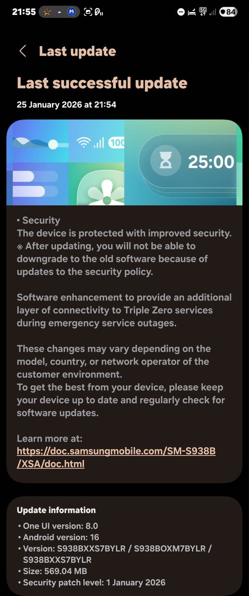 First security update of 2026 on my Samsung Galaxy S25 Ultra! ✨️
<a href="/Keshara4Real1/">Keshara Pereira</a>

#Samsung #OneUI