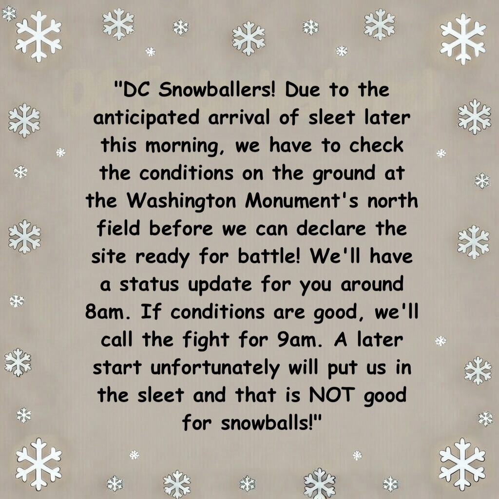 Washington DC Snowball Fight Association tweet media