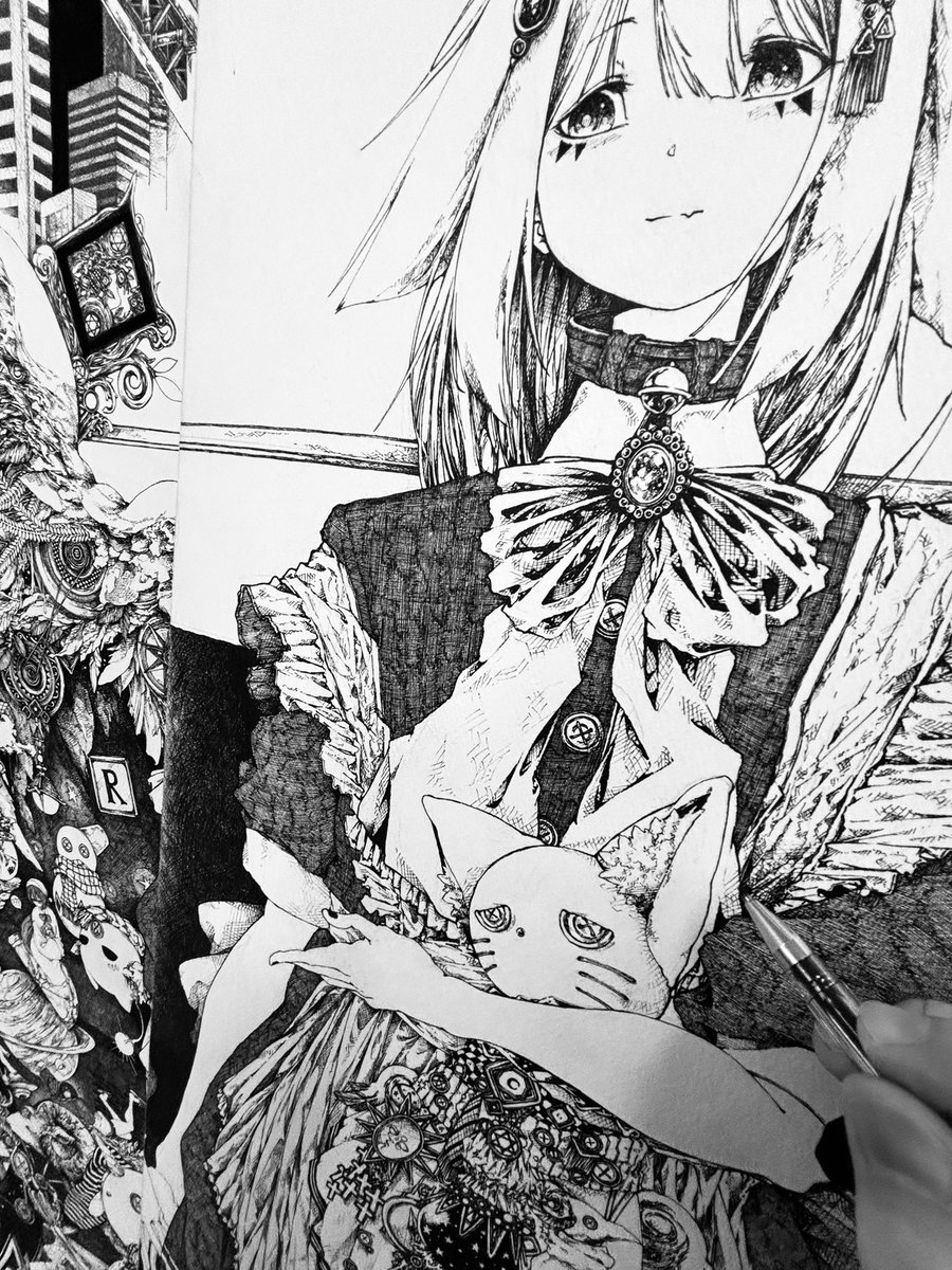 Midnight Re: train』 #ペン画 #illustration ※拡大超推奨！