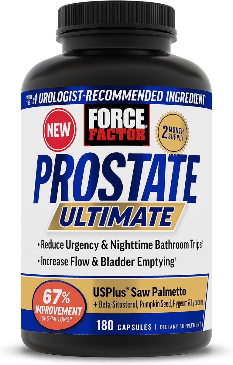 Force Factor Prostate Ultimate, Prostate Health Supplement for Men with Nettle &amp; Saw Palmetto, #1 Urologist Recommended Ingredient to Support Urinary Flow, Bladder Emptying, 180 Caps
sovrn.co/1dsh0lv