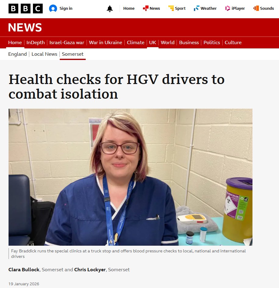 🚚✨We had an amazing visit from BBC Points West at Junction24 to showcase our Truckstop Health Hub!

📰Full story here: bbc.co.uk/news/articles/…

📞01278 662 200
🌐junction24ltd.co.uk

#HGVHealth #FreeHealthCheck #truckdrivers #hgv #hgvparking #Junction24 #derekmeadhealthroom