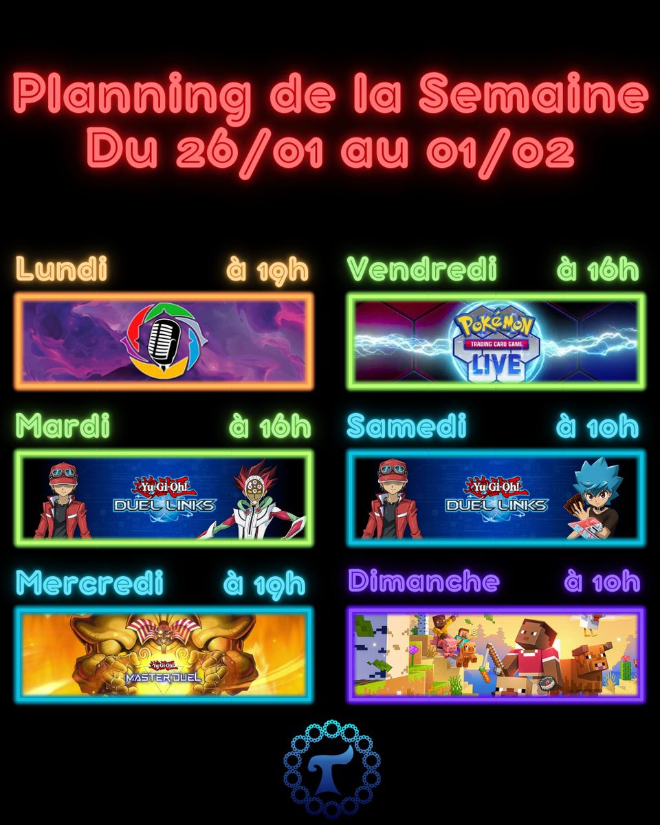 Treaf12's tweet photo. 📅 Planning des streams – 26/01 ➡️ 01/02 🎮

Nouvelle semaine de lives au programme 🔥
👉 Jeux, discussions &amp; Lorcana
📍 En live sur Twitch
💬 Quel stream tu ne veux pas rater ?

#TwitchFR #PlanningStream #Live https://t.co/tmzpQash1d