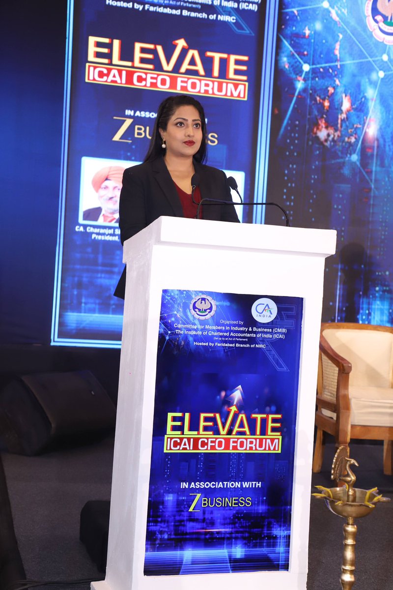 Gitanjlimathur's tweet photo. Had an opportunity to host ELEVATE-ICAI CFO Forum and moderate a powerful discussion with CFOs and ICAI leadership on strengthening financial performance amid today’s challenging business environment.
#ICAI #zeebusiness #cfoforum #faridabad https://t.co/HxUT6UjsM8