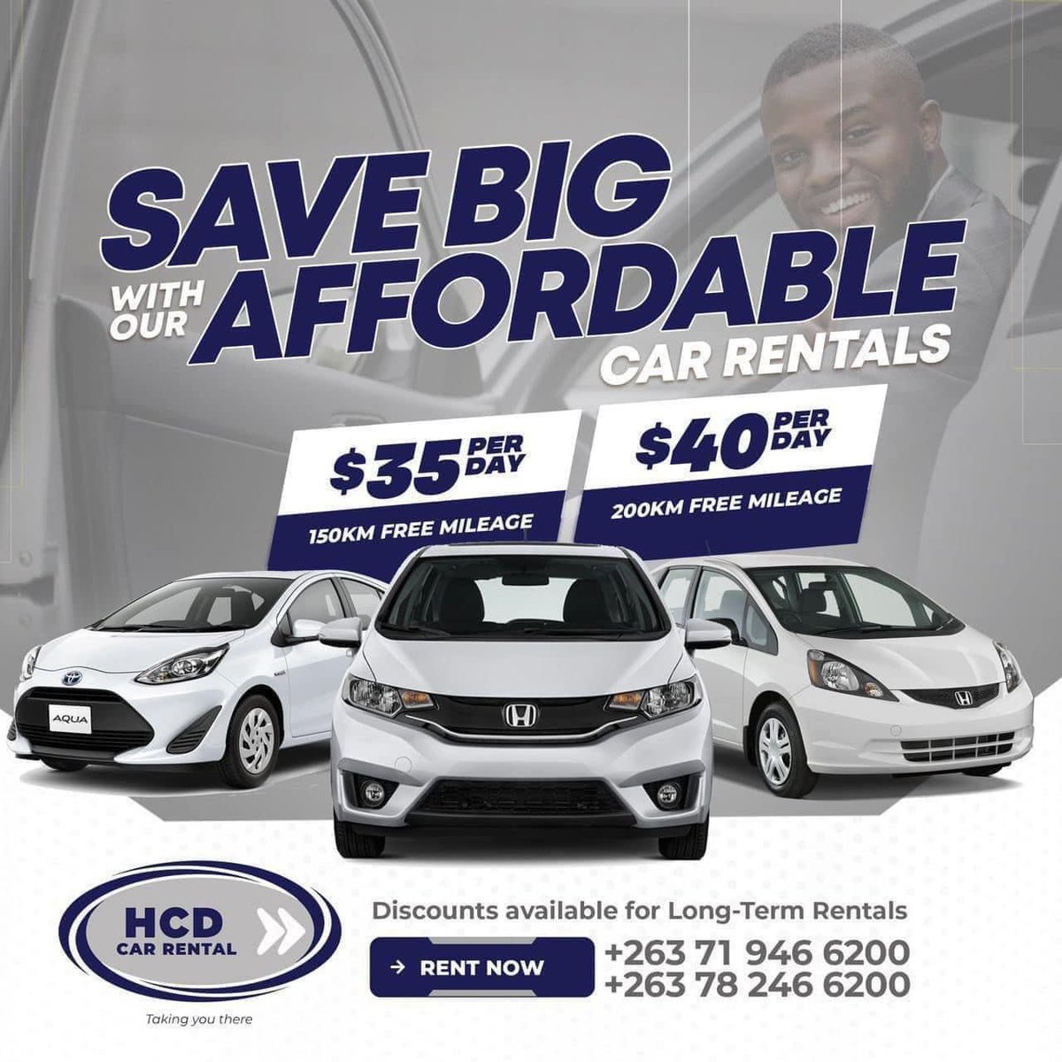 HCDRental's tweet photo. @redmarketsunday We have made hiring a car easy. We’ve made hiring a car cheaper. 

Get in touch with us for budget friendly car hire deals, from as low as $35 per day. 

Long and short term car rental options available. 

Drive with us. WhatsApp: +263719466200 for booking and inquiries. https://t.co/u5PFJ0CyXd