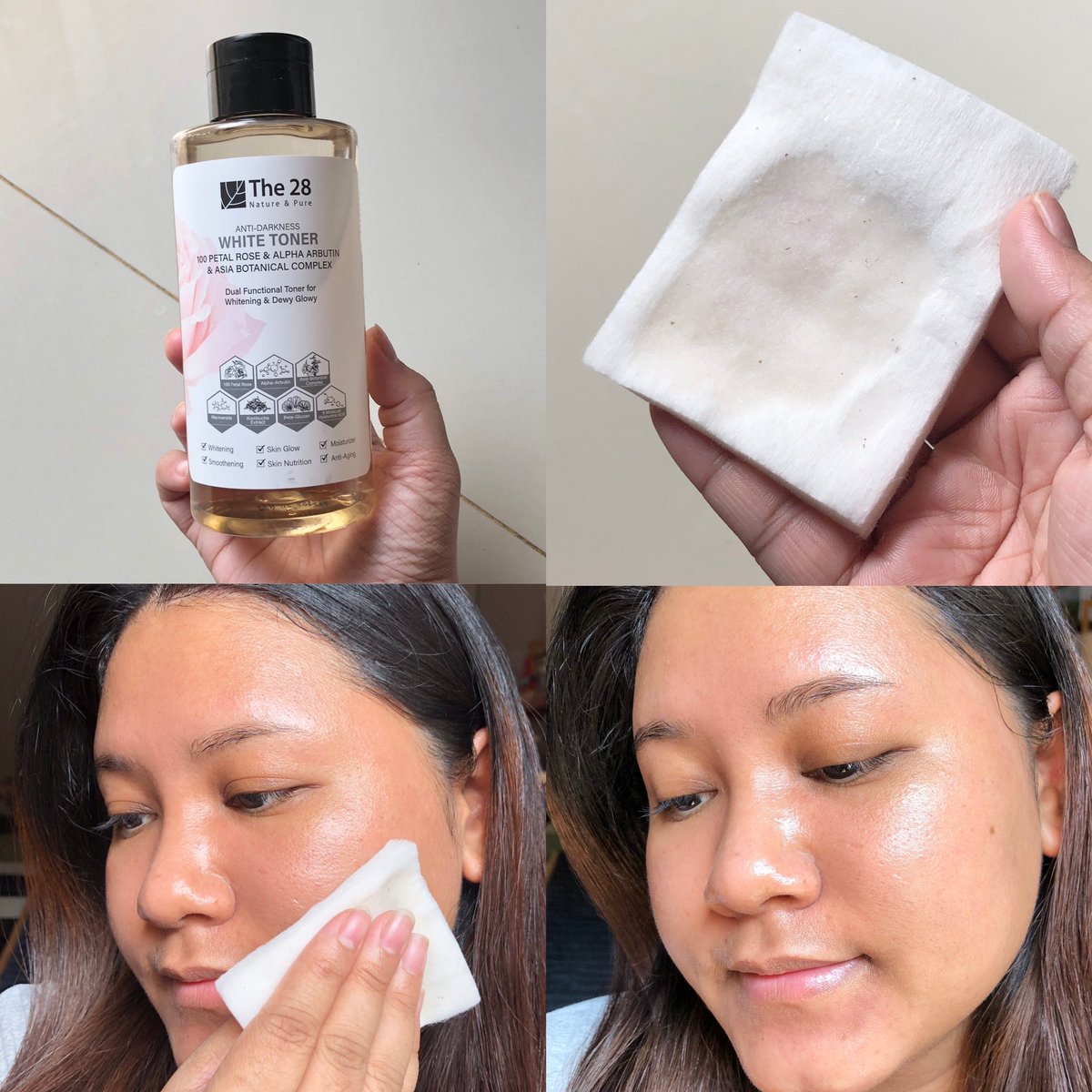 ก่อนลงสกินเเคร์บูสต์ผิวใสด้วยโทนเนอร์ The 28 Anti-Darkness Wite สูตรนี้เขาช่วยปรับผิวให้กระจ่างใส ลดจุดด่างดำ เเปะเป็นมาส์กหรือใช้เช็ดหน้าก็ได้ เหมาะกับคนที่มีปัญหาผิวหมองคล้ำด้วยนะ ใช้เเล้วผิวโกลว์ชุ่มชื้นสุขภาพดี 💗