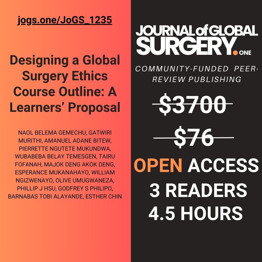 The Journal Of Global Surgery (ONE) tweet media
