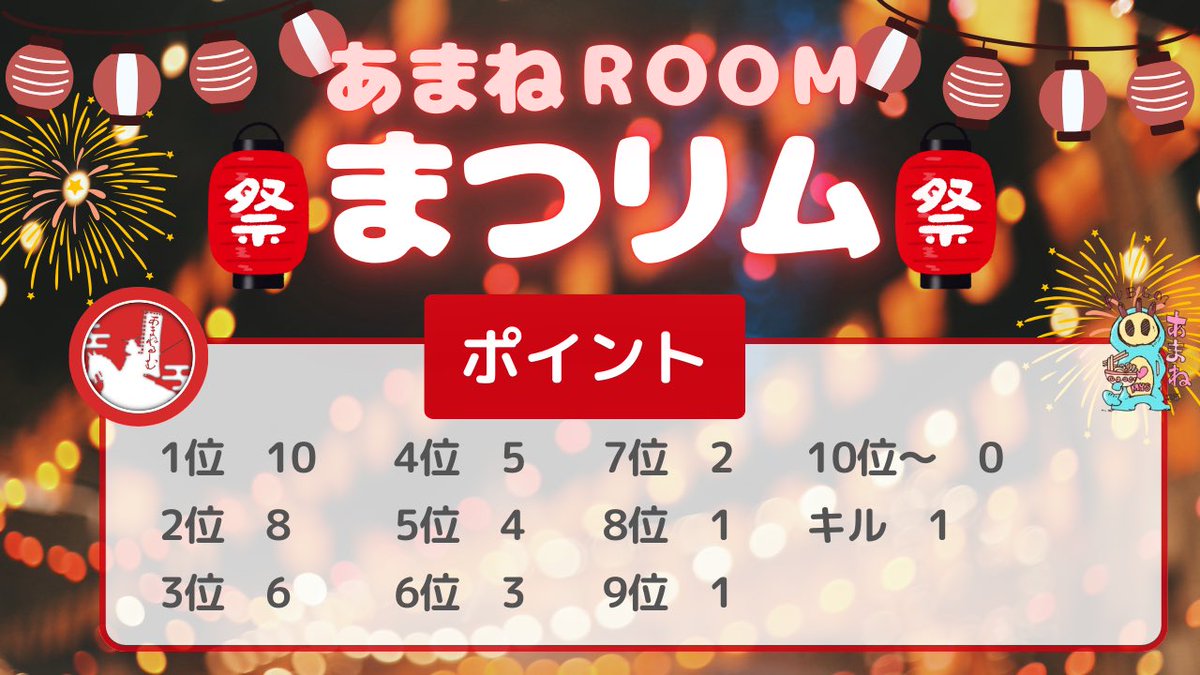 あまねルーム企画
🏮〜まつリム〜🏮

本来通りにはなりませんでしたが
集まっていただき感謝です🙏

参加してくれる皆様よろしくお願いします🙇‍♀️

🎥神視点　もしもしももか🐸
<a href="/M0M0KA38/">もしもし☏ྀིももか🐸ྀི (여보세요☏︎ 모모카)</a> 

youtube.com/channel/UCX4Oo…

🧑‍🎨りるりすさん
<a href="/aurora_squirrel/">りるりす🐿️ GöÐ×Lil٭</a> 

#まつリム