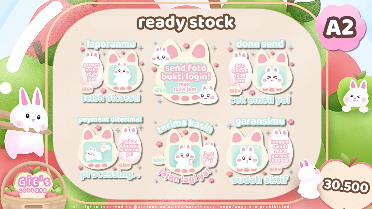 clntent's tweet image. HELP RETWEETie ♡

❄️ GiE ada 5 READY STOCK sticker pack BA 1C1P hand drawn get all PNG yaa, bisa up sebagai sticker di platform manapun 🐰
khusus rs ini ada FREE RETEXT 3 stiker!

bisa req sticker juga sesuai sama karakter yg dimau🐾, cek result di rep bawah yaa, #zonauang