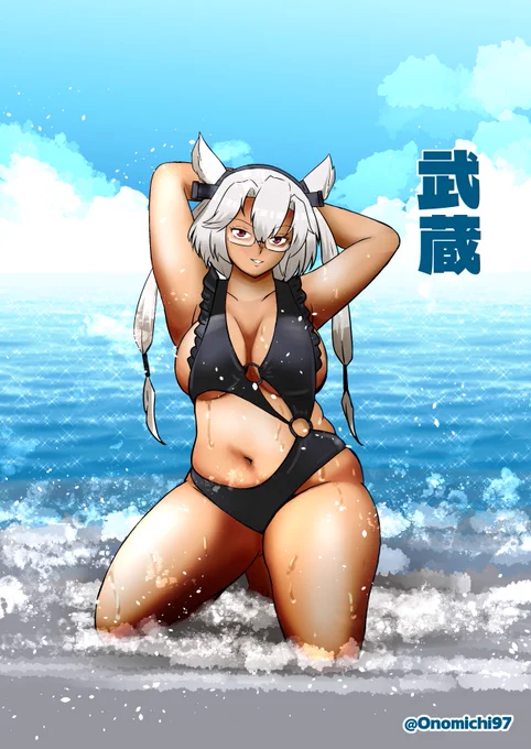 黒ビキニが似合う艦娘ナンバーワンis武蔵 #艦これ版真剣お絵描き60分一本勝負_20260125