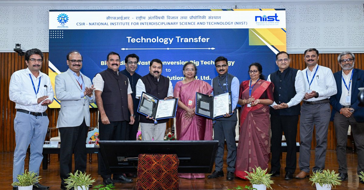 CSIR-NIIST has transferred the Biomedical Waste Conversion Rig Technology - the first of its kind and the single highest technology transfer in the history of NIIST - to Bio Vastum Solutions Pvt. Ltd., Angamaly #biomedicalwaste #technologytransfer <a href="/CSIR_IND/">CSIR, India</a> <a href="/DrJitendraSingh/">Dr Jitendra Singh</a>
