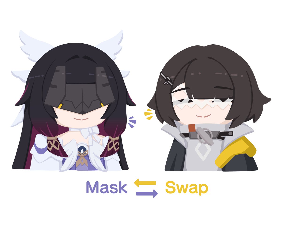 gribberoni's tweet image. Mask ↔️ Swap!
#ArknightsEndfield #GenshinImpact