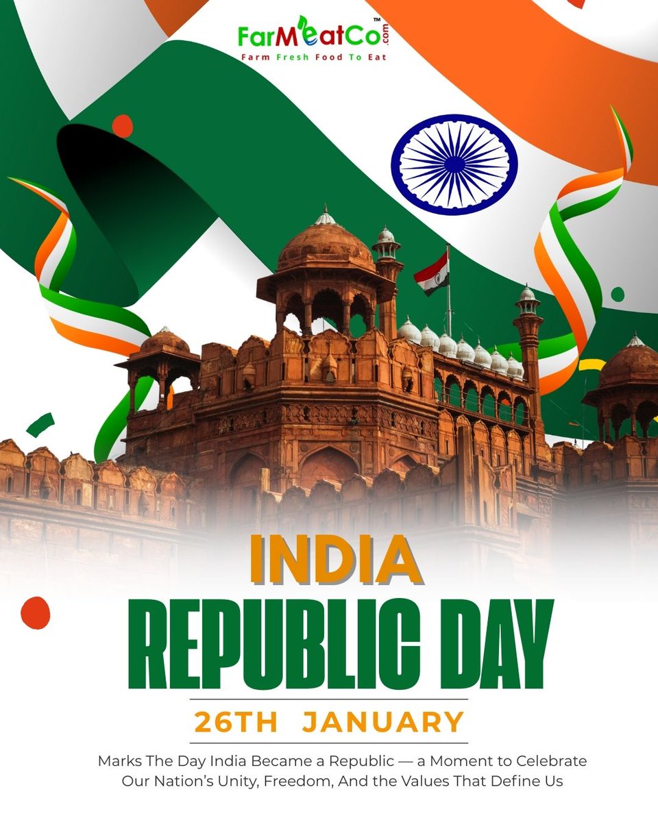 farmeatco's tweet photo. "Powering the nation’s progress with strength and health! 💪🇮🇳 This Republic Day, let’s celebrate the spirit of a strong, healthy India. Happy Republic Day from FarMeatCo!"
#RepublicDay #India2026 #FarMeatCo #HealthyIndia #StrongerTogether #26thJanuary https://t.co/R5HpmsYNN2