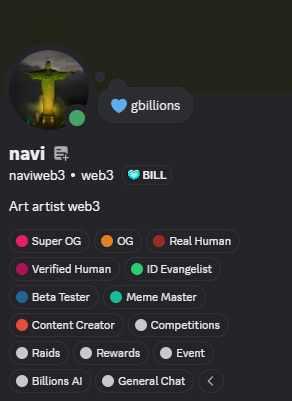 navi_web3's tweet photo. Thank you to the team and the great @billions_ntwk  community for earning the Super OG role

I would like to give a special thanks to Legend 😍🎊@jgonzalezferrer https://t.co/iobdr6xi5I