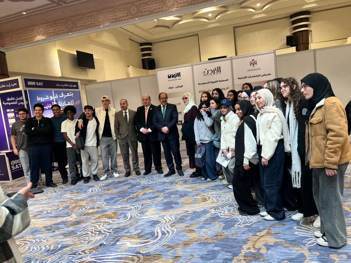 HaithamAbulfoul's tweet image. تشرفتُ اليوم بافتتاح معرض الجامعات الأردنية 2026 في نسخته الثانية، والمقام في العاصمة السعودية #الرياض، بمشاركة 20 جامعة وكلية أردنية رسمية وخاصة، والذي يستمر ليومين. 
يمثّل المعرض محطة لتعزيز التعاون الأكاديمي الأردني-السعودي، والتعريف بجودة وتميّز مؤسسات التعليم العالي…