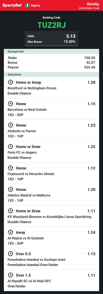bendaaben's tweet photo. 5 odds
STAKE WISELY! https://t.co/6nHZ7L7mLw