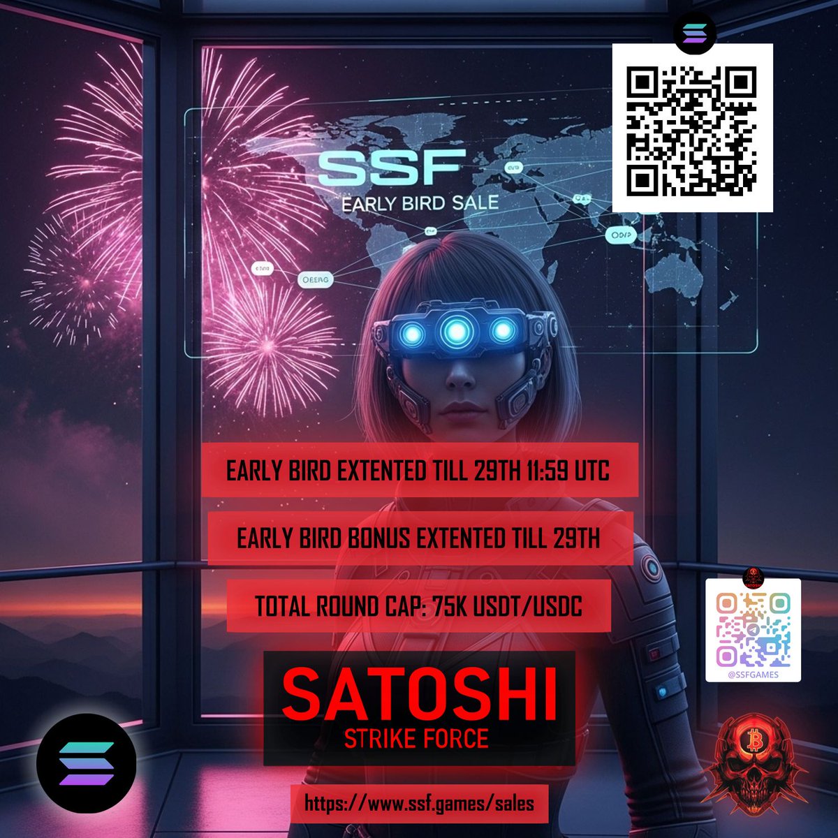 ssf_games's tweet image. Early Bird Phase Extended till 29th 11:59 UTC
30% Bonus Remains till 29th
Bonus decreases thereafter
Round closes Feb 1

Access the sale here 👇🏻
ssf.games/sales
For more info join TG 👇🏻
t.me/SSFgames

#SSF #CryptoSale #EarlyBird #Web3 #GameFi