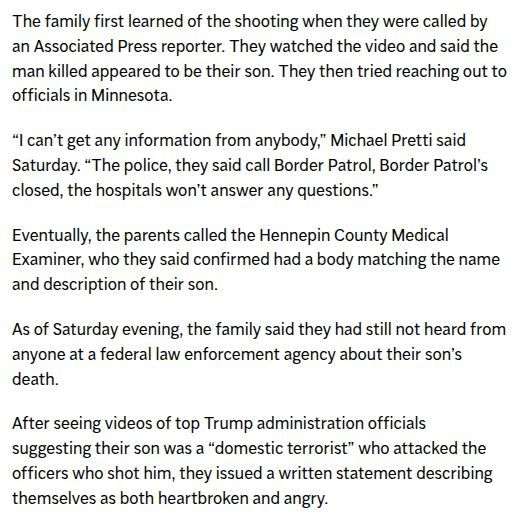 JamieHolly's tweet photo. The Trump administration is beyond incompetent.  They never even notified Pretti's family, nor talk to them.  Even the rookie fresh out of the academy knows you do these two things.

https://t.co/FjL61OdcF6 https://t.co/ENQ78m2frt