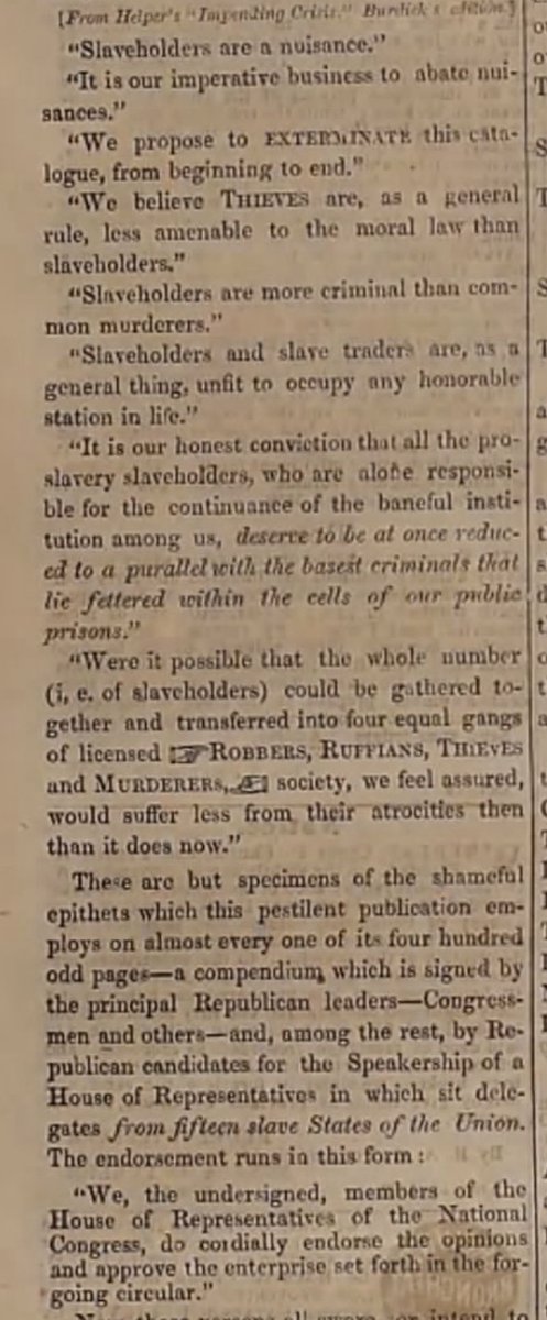 Rustyshere's tweet image. “These are but specimens of the shameful epithets which this pestilent publication employs on almost every one of its four hundred odd pages—a compendium, which is signed by the principal Republican leaders—Congressmen and others”

Bangor Weekly Union
12/14/1859