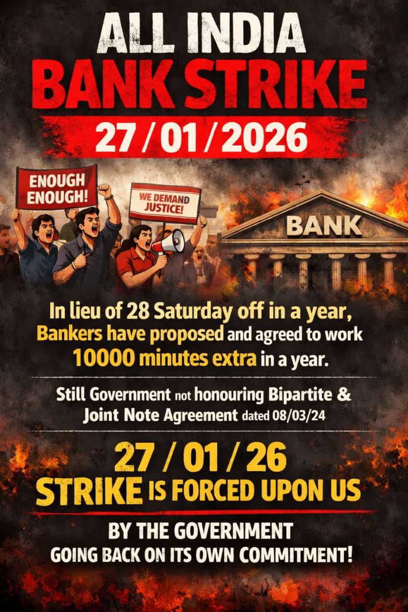 Public sector banks run government schemes, DBT, pensions, MSME credit &amp; financial inclusion.
This doesn’t happen on “holidays.”
5-Day Banking recognises the real workload of bankers.
 #BankersDemand5DayWeek