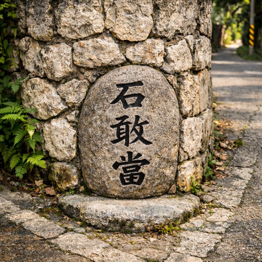 知らないと、ただの石 でも実は――👀‼️ ＼ 沖縄旅行に訪れると 道の角