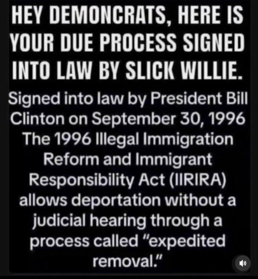 GOP_is_Gutless's tweet image. Ed you stupid motherfucker you don’t even know the fucking laws when it comes to enforcing and deporting illegal immigration. It was signed in the law by the goddamn Democrats and Bill fucking Clinton.

GROK: Illegal Immigration Reform and Immigrant Responsibility Act (IIRIRA) of