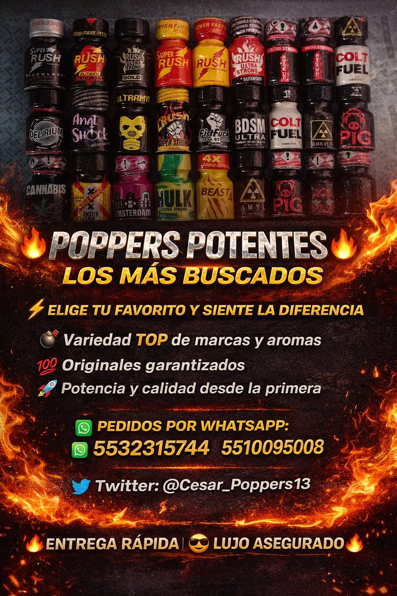 DistritoPoppers's tweet image. #POPPERS PIDE EL DE TU AGRADO Contactanos #CDMX 
#MONTEEREY 🌈César
Comunicate WhatsApps 
wa.me/5532315744
wa.me/5510095508
No encontraras mejor precio de Mayoreo Menudeo horarios
entregas Calidad Servicio
🏠domicilio cualquier estacion de🚋metro
Envios a Todo🇲🇽🌈✈️