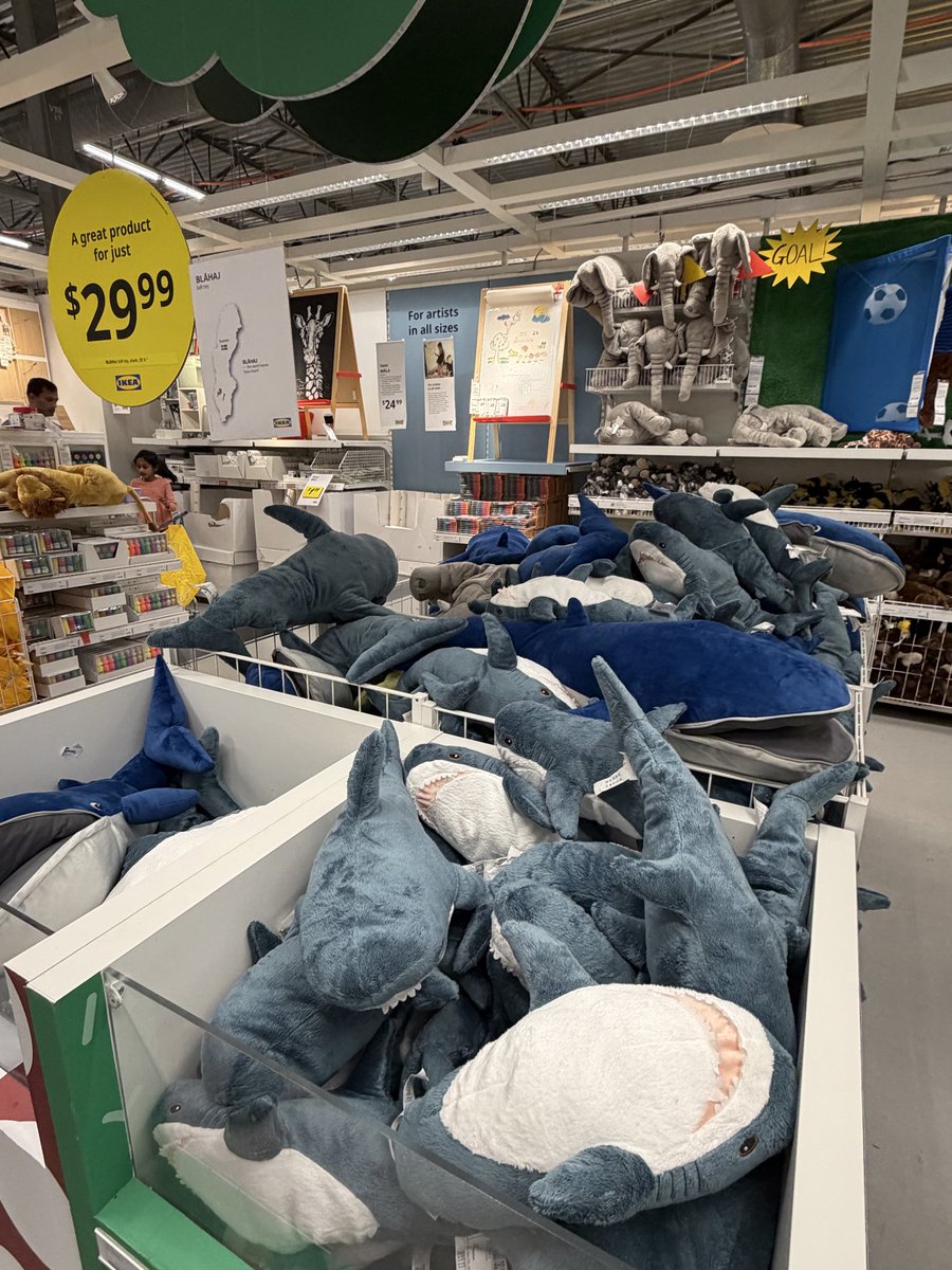 migapatch's tweet image. アメリカ🇺🇸のIKEA漁港(アメパの故郷)に里帰りしてきたサメん🦈🇺🇸
仲間がたくさん🦈✨️下の方のサメたち、潰されてかわいそうだったのでパッチ🦈🥺💦

#IKEAサメ #IKEAshark #blahaj #IKEA